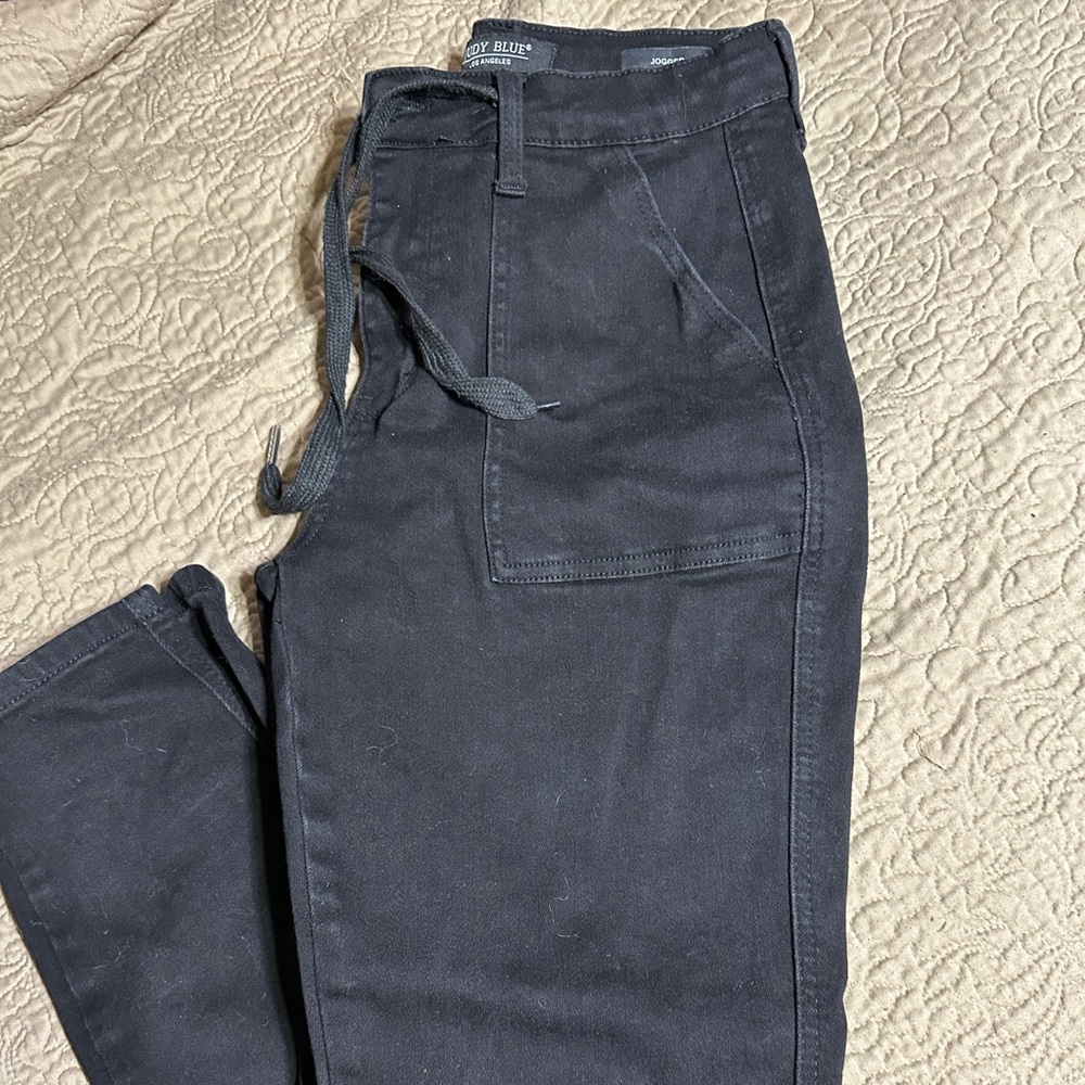 Judy Blue Jeans Womens 7/28 Black Jogger high rise stretchy